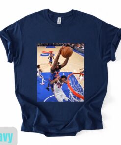Mitchell Robinson Dunks On Joel Embiid Shirt, New York Knicks Basketball Tee, Gift for Fans