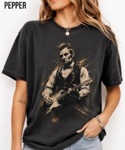 Abraham Lincoln Playing Guitar Shirt, Funny History Tee, Vintage Political Humor Music T-Shirt, Vintage Political Humor Tee