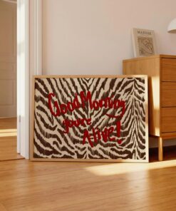Good Morning, You’re Alive, Zebra Canvas Art, Motivational Quote Poster