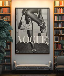 Vintage VOGUE Heels Fashion Poster, Minimalistic Girly Aesthetics Canvas Art