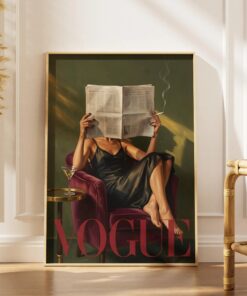 Vogue Woman Newspaper Print, Martini Cigarette Poster & Canvas
