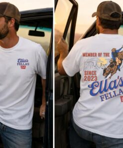 Ella\s Fellas Club Shirt, Vintage Western Concert Graphic Tee, Ella Fella Club Cowboy Tee 2026 --porcelain