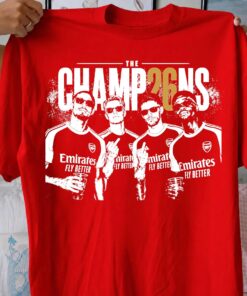 Arsenal Premier League Champions 25 26 Shirt, Gunners Trophy Graphic Tee