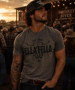 ELLA FELLA Club Skull Cattle Skull Graphic T-shirt, EST. 2026 Western Logo