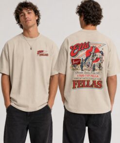 Ella\s Fellas Club Shirt, Vintage Western Concert Graphic Tee --porcelain
