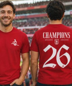 Gunners Champions 2026 Football Jersey Number T-Shirt, EPL 22 years