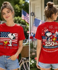 Snoopy America 250th Anniversary T-Shirt, Peanuts 1776 2026 Patriotic Tee, 4th of July Shirt