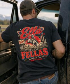 Ella\s Fellas Club Shirt, Western Whiskey Graphic Tee --porcelain