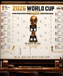2026 World Cup Poster & Canvas, Wall Chart Schedule, Soccer Fixtures Tracker