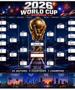 2026 World Cup Schedule Poster & Canvas, Soccer Bracket