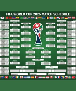 2026 World Cup Wall Chart, Football Schedule Poster & Canvas