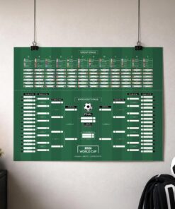 Interactive 2026 World Cup Bracket Poster, Soccer Tournament Match Schedule