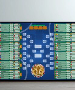 World Cup 2026 Poster, Football Tournament Wall Chart, FIFA Style Bracket