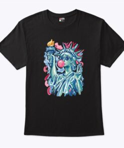 Statue Of Liberty Blowing Bubble Gum 4th Of July T Shirt