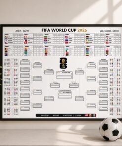 FIFA World Cup 2026 Bracket Poster, Soccer Tournament Wall Chart