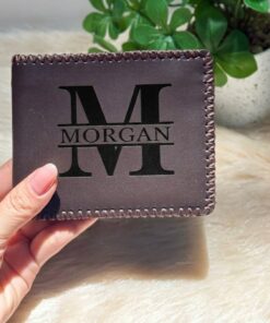 Personalized Leather Wallet for Men, Custom Handmade Bifold with RFID Blocking