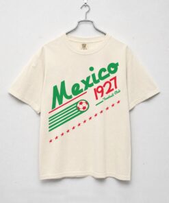 90\s Mexico Football Shirt, Retro Mexican Soccer Graphic Tee --porcelain