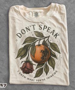 Don’t Speak Orange Graphic Shirt, 90s Rock Aesthetic Top