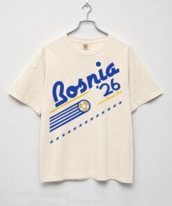 Retro Bosnia & Herzegovina Soccer Cup T-Shirt, 90\s World Team Graphic Tee --porcelain