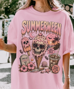 Summerween Shirt, Pastel Goth Halloween T-Shirt, Spooky Summer Graphic Tee