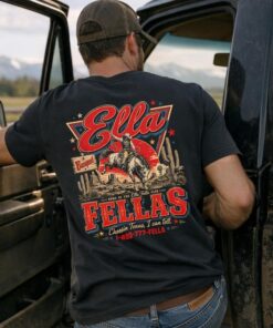 Ella\s Fellas Club T-Shirt Western Whiskey Graphic --porcelain