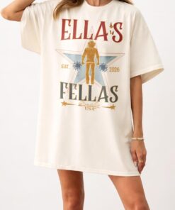 Ella\s Fellas Shirt Retro Western Cowboy Oversized Tee Vintage Southern Style --porcelain