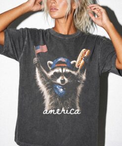 Feral & Free Racoon T-Shirt, 4th of July Shirt