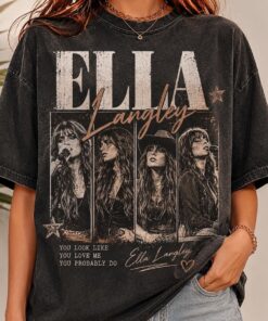Retro 90\s Ella Langley T-Shirt Retro Western Graphic Tee --porcelain