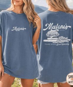 Malones Briar University Retro Burger Illustration Tee