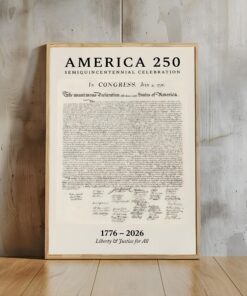 America 250 Declaration of Independence Poster & Canvas, 1776–2026 Patriotic Wall Art