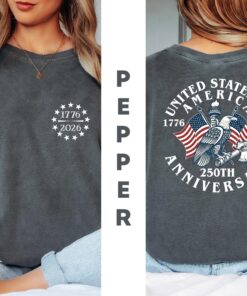America 250th Anniversary Shirt, Double Sided Patriotic Eagle Tee