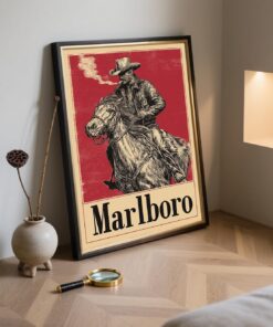 Vintage Marlboro Style Poster, Movie Fan Canvas Art