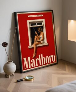 Vintage Marlboro Style Poster, Movie Fan Wall Art